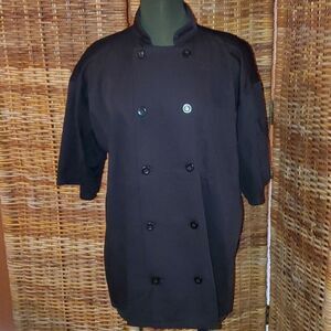Edwards Mesh Back Chef Coat Black L